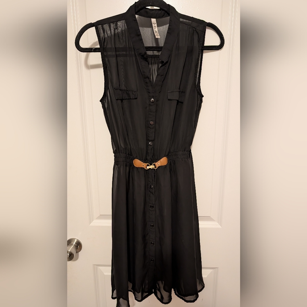 Sheer Black Sleeveless Midi Dress